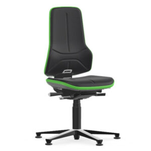 Bimos Neon 1 fix talpas munkaszék - szinkronmechanika, fekete supertec párnázat, zöld