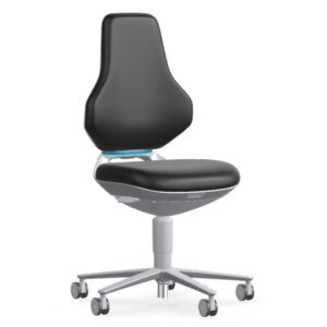 Bimos Texon Cleanroom 2 tisztatéri görgős munkaszék - fekete műbőr párnázat