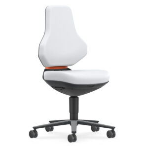 Bimos Texon Labor 2 görgős laborszék - fehér skintec párnázat