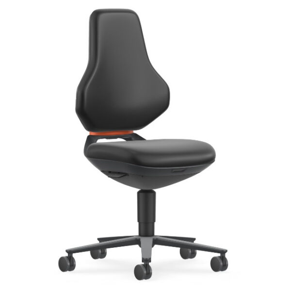 Bimos Texon Labor 2 görgős laborszék - fekete műbőr párnázat