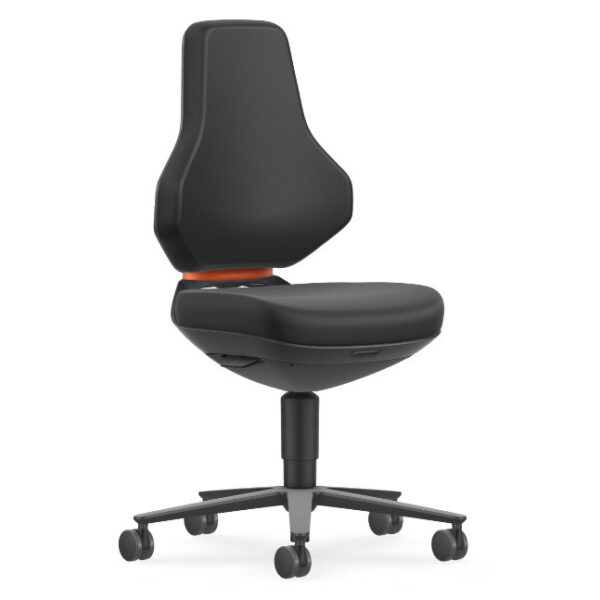 Bimos Texon Labor 2 görgős laborszék - fekete skintec párnázat