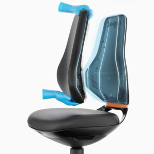 magasított laborszék - szürke skintec párnázat