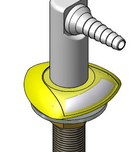 Asztalba építhető labor gázcsap