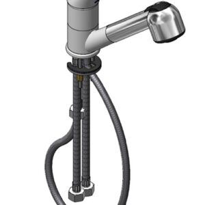 Asztali labor csaptelep kihúzható kézizuhannyal