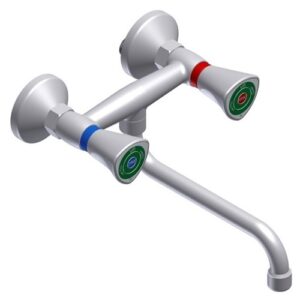 Fali laborcsap alsó kifolyású "S" alakú kifolyócsővel