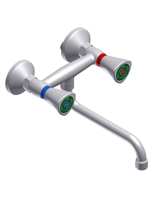 Fali laborcsap alsó kifolyású "S" alakú kifolyócsővel