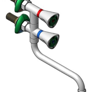 Falra szerelhető függőleges csaptelep S-elforgatható kifolyóval