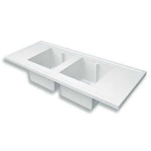 Kétmedencés polipropilén mosogató munkalap (egyedi méretben is)
