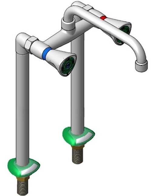 Keverőcsap U-kifolyóval dupla oszlopon