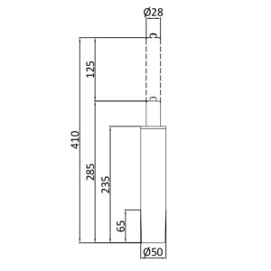 megnövelt teherbírású gázteleszkóp forgószékhez (235mm)