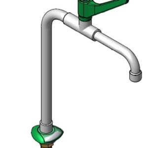 Munkalapra szerelhető vízcsap-könyök elzárással