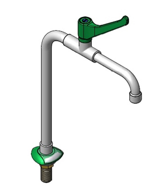 Munkalapra szerelhető vízcsap-könyök elzárással