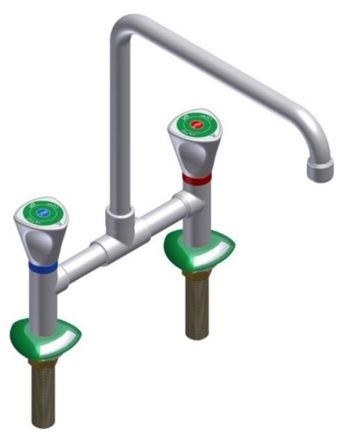 Pultra szerelhető 2-lyukú keverőcsap U-elfordítható kifolyóval